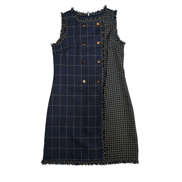 Julia Jordan Womens Tweed Plaid Sleeveless Shift Dress Size 6 - Picture 1 of 6